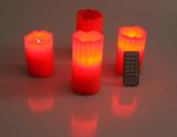 Adventné LED sviečky z pravého vosku s diaľkovým ovládaním - červené