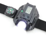 LED svetlo na zápästie s hodinkami a kompasom