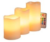 3 LED sviečky Multicolor s diaľkovým ovládaním
