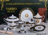 DA VINCI GOLD VERSACE - Luxusný porcelánový 57 dielny set black