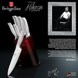 6-dielna sada nerezových nožov v stojane Berlinger Haus Kikoza Collection vínová-čierna