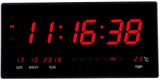Multifunkčné digitálne hodiny na stenu XXL červené
