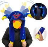 Plyšová LED svietiaca čiapka Huggy Wuggy - modrá