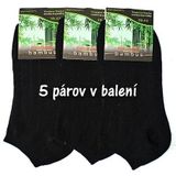 Zdravotné členkové bambusové ponožky - 5 párov
