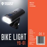 Hliníkové nabíjateľné LED svetlo na bicykel + zadné svetlo