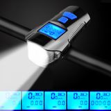 Vodeodolné nabíjateľné LED svetlo na bicykel USB s tachometrom a elektrickým zvončekom