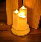 LED sviečka trojitá - krémová