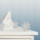 Vianočná dekorácia na stôl - snehová vločka - strieborná