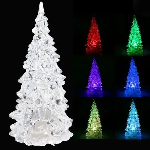 LED svietiaci a farby meniaci stromček 12 cm