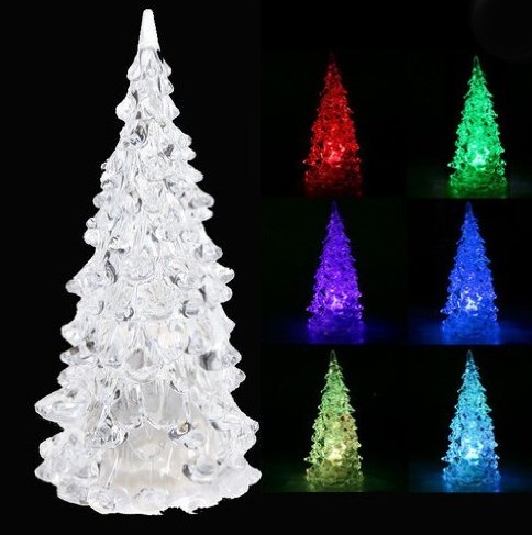 LED svietiaci a farby meniaci stromček 16 cm