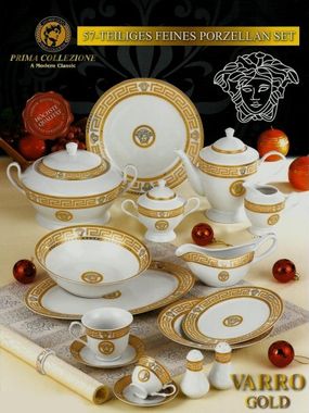 DA VINCI GOLD VERSACE - Luxusný porcelánový 57 dielny set gold