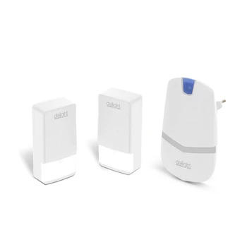 Digitálny bezdrôtový zvonček bez batérie - Kinetic biely s 2 tlačidlami