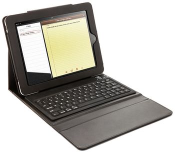 Kožené púzdro s Bluetooth klávesnicou pre iPad