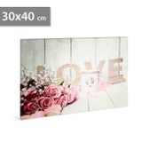 LED obrázok s vešiakom na stenu - LOVE 30 x 40 cm
