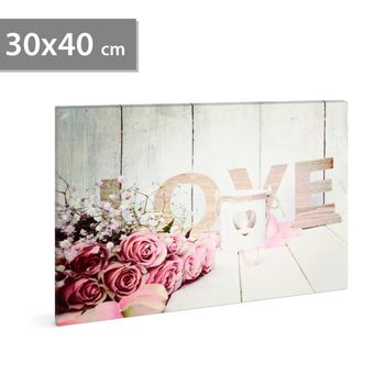 LED obrázok s vešiakom na stenu - LOVE 30 x 40 cm