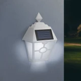 LED solárna nástenná lampa - biela