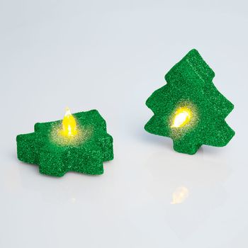 LED sviečka stromček 2 ks - zelený