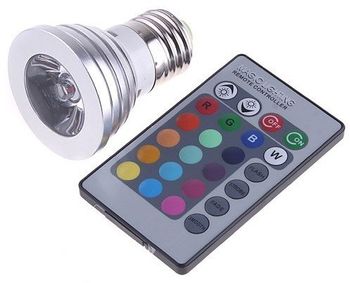 RGB 3W LED ŽIAROVKA s diaľkovým ovládaním