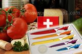 ROYALTY LINE SWITZERLAND - super sada 5 farebných nožov s nelepivým-antiadhéznym povrchom