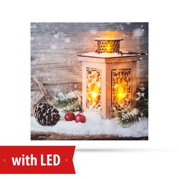 Vianočný LED obrázok s vešiakom na stenu 30 x 30 cm