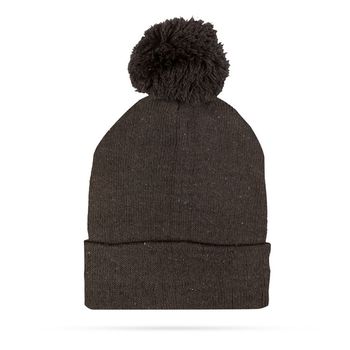 Zimná pletená čiapka - čierna s brmbolcom